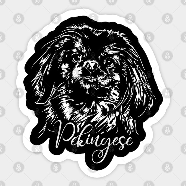 Funny Proud Pekingese dog portrait dog lover Sticker by wilsigns